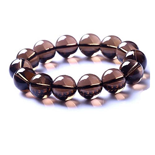 YPOSPDD Natürliches Rauchquarz-Stein-Armband for Männer und Frauen, Kristall-Energie-Geschenk, Glücksschmuck, runde Perlen (Size : 12mm) von YPOSPDD