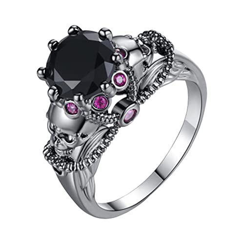 YPOSPDD Verlobungsringe for Frauen 2023_ Mode-Rosenring, voller Ring, Schmuck, Verlobungsblumenschmuck, Diamant (Color : Black, Size : 9) von YPOSPDD