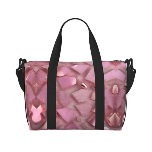 Reisetasche mit Kunst-Glitzer-Druck, Reisetasche, Schultertasche, Wochenendtasche für Damen und Herren, Rotgold, Schwarz, Einheitsgröße Reisetasche mit Kunst-Glitzer-Druck, Reisetasche, Schultertasche, Wochenendtasche für Damen und Herren, Rotgold, Schwarz, Einheitsgröße von YQxwJL