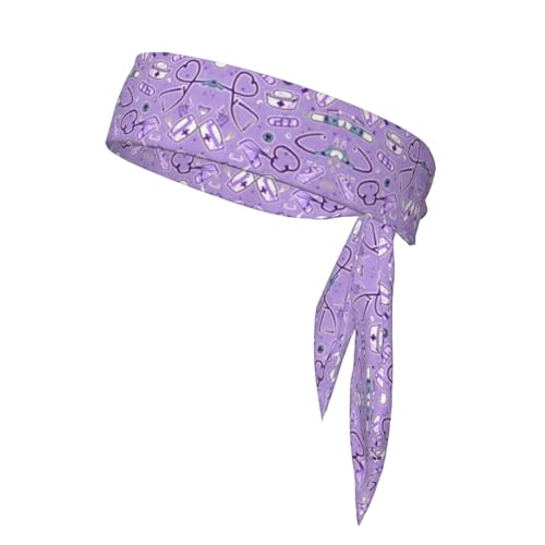 YQxwJL Kopfband mit Krankenschwestermuster, lila Druck, Stirnbänder für Männer und Frauen, verstellbares Bandana-Schweißband, Haarbänder für Sport YQxwJL Kopfband mit Krankenschwestermuster, lila Druck, Stirnbänder für Männer und Frauen, verstellbares Bandana-Schweißband, Haarbänder für Sport von YQxwJL