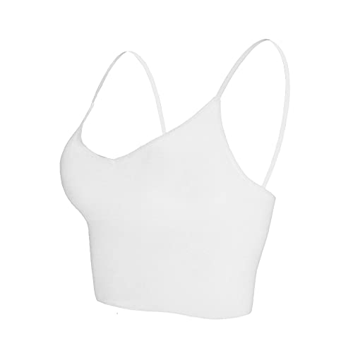 YR.Lover Sport BH Damen Einstellbarer Schultergurt Sport Bustier Damen Gepolstert Starker Halt Nahtlose Joggen Yoga Fitness Bra (White) von YR.Lover