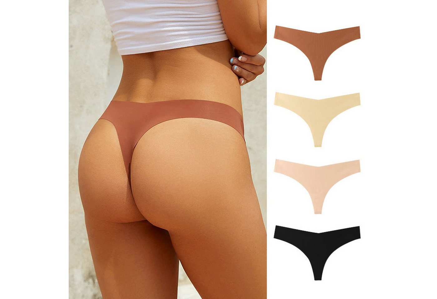 YRIIOMO Slip Nahtloser Fitness Tanga für Damen, sexy, sportlich, Yoga, Ice Silk unterhosen. von YRIIOMO