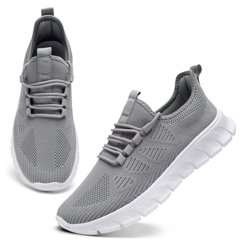 YRLTYO Laufschuhe Herren Schuhe Sneaker Sportschuhe Turnschuhe Wanderschuhe Slip On Tennisschuhe Gymnastikschuhe Straßenlaufschuhe Grau 40 von YRLTYO