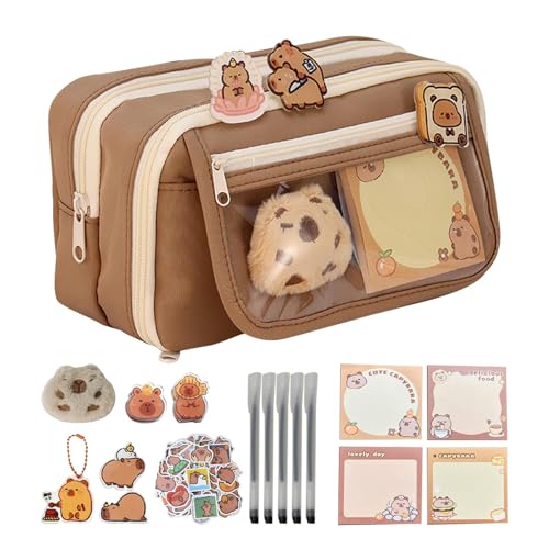 Capybara Federmäppchen, Niedlichen Federtaschen Mit Haftnotizen, Schlüsselanhänger, Aufkleber, Clip Große Kapazität Mäppchen Stiftetasche Für Middle School College Office Studentin Mädchen Geschenk Capybara Federmäppchen, Niedlichen Federtaschen Mit Haftnotizen, Schlüsselanhänger, Aufkleber, Clip Große Kapazität Mäppchen Stiftetasche Für Middle School College Office Studentin Mädchen Geschenk von YRTUOP