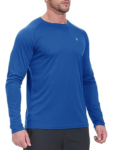YSENTO Herren Rashguard UPF 50+ UV Schutz Shirt Schnell trocknen Leichter Sonnenschutz Langarm Funktions Schwimmshirt(Sea Blue,M) von YSENTO
