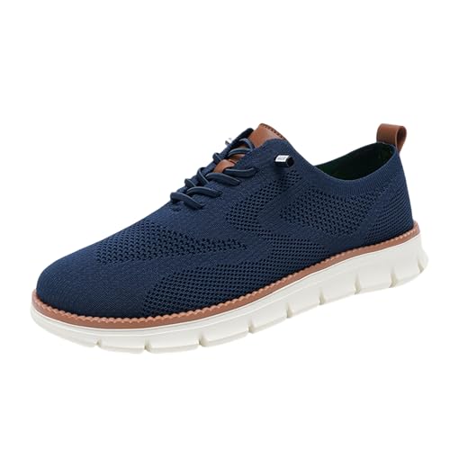 YTHSPNZE Herrenschuhe, Oxford-Business-Schuhe, Arch Support Bootsschuhe, Super Comfort-Schuhe, orthopädische Herrenschuhe (Navy blau, Erwachsene, Herren, 39, Numerisch, EU Schuhgrößensystem, M) von YTHSPNZE