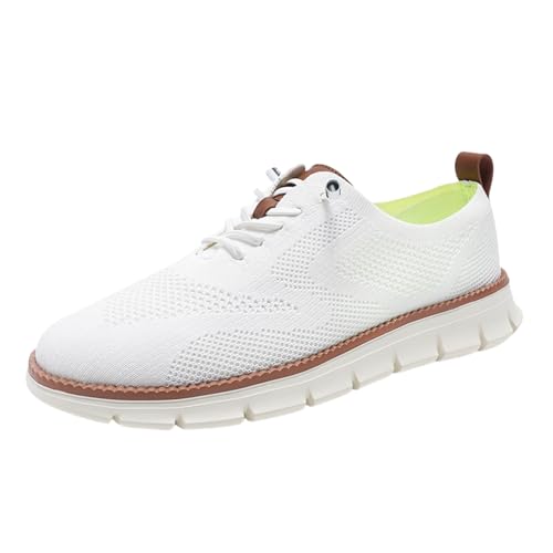 YTHSPNZE Herrenschuhe, Oxford-Business-Schuhe, Arch Support Bootsschuhe, Super Comfort-Schuhe, orthopädische Herrenschuhe (Weiß, Erwachsene, Herren, 42, Numerisch, EU Schuhgrößensystem, M) von YTHSPNZE