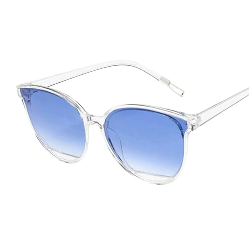 YTLBFDZE Damen Sonnenbrillen Sonnenbrillen Frauen Vintage Metall Spiegel Klassische Retro Sonnenbrillen Frauen-2 Trans Blau-Als Bild von YTLBFDZE