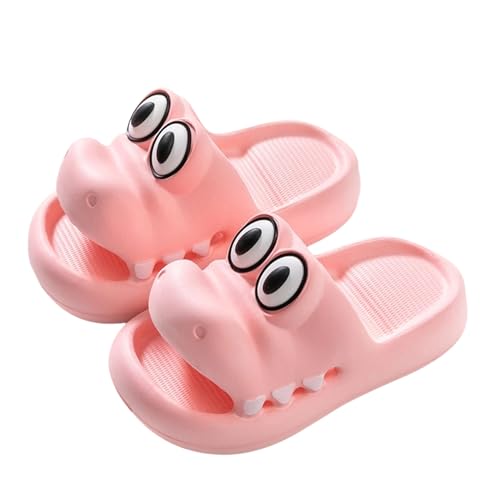 YTLOUNAZ Hausschuhe Mode Sommer -Cartoon Dinosaurier Damen Hausschuhe Für Frauen Gemütliche Folien Geschmeidiger Weicher Seebach Sandalen Pantoffeln Innenräume-Rosa-36/37 von YTLOUNAZ