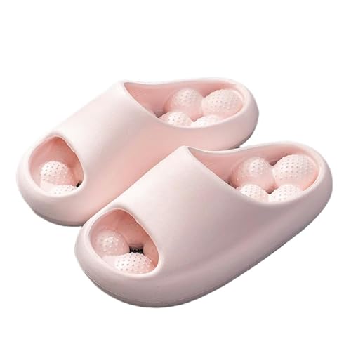 YTLOUNAZ Sommer Badeschlappen Massage Sohle Pantoffeln Für Badezimmer Frauen Sommer Beach Slides Plattform Super Weiche Anti -Slip -Slipper -Sandalen Leckage-Rosa-36-37 von YTLOUNAZ