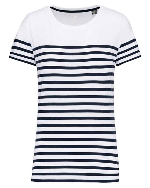 YTWOO Nachhaltiges Damen-T-Shirt mit Rundhalsausschnitt im Marine-Stil von YTWOO