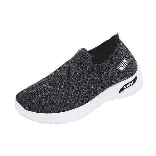 YUE Damen Sneaker Atmungsaktiv Turnschuhe Damen Sportschuhe Laufschuhe rutschfest Tennis Schuhe Weich Outdoor Turnschuhe Arbeit Walking Schuhe Damenschuhe Schnürhalbschuhe (Black, 38) von YUE