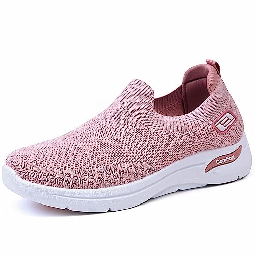 YUE Damen Turnschuhe Sneaker Schuhe Damen Sportschuhe Laufschuhe Freizeit Straßenlaufschuhe Mesh Canvas Plateau Schuhe Sommer Casual Outdoor Walkingschuhe Weich Frauen Schnürschuhe (Red, 41) von YUE