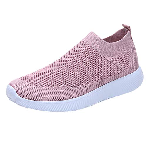 YUE Schuhe Damen Mesh Laufschuhe Turnschuhe Leichtgewichts Freizeit Straßenlaufschuhe Tennis Freizeitschuhe Sportschuhe Joggingschuhe Damenschuhe Schnürhalbschuhe (Pink, 39) von YUE