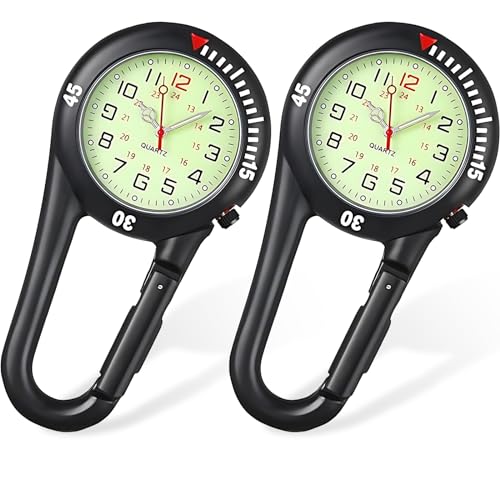 YUFFQOPC Taschen-Taschenuhr, leuchtendes Gesicht, FOB-Uhr, Clip-On Uhr, Sanitäter, Edelstahl, FOB Sanitäter, Uhr, 30 m wasserdicht, Clip-on Quarzuhr, Krankenschwesteruhr, Ärzte & Klettern Sport, von YUFFQOPC