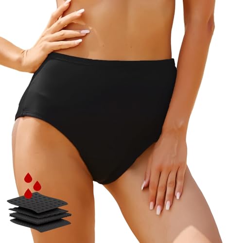 YUGHGH Periode Bademode für Damen Perioden Hose zum Schwimmen Damen Bikini Unterteil Periode Bikinihose für Teenager Mädchen Bikinihose-Damen Bikini Auslaufsichere Menstruations Badeshorts von YUGHGH