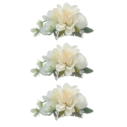 YUGSHNKFC Künstliche Blumen-Haarnadeln, für Hochzeit, Braut, Haarspangen für Damen, Party, Haarschmuck, Kopfbedeckung, 3 Stück YUGSHNKFC Künstliche Blumen-Haarnadeln, für Hochzeit, Braut, Haarspangen für Damen, Party, Haarschmuck, Kopfbedeckung, 3 Stück von YUGSHNKFC