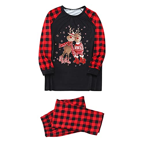 Weihnachten Familie Schlafanzug Outfit Nachtwäsche Lang Pyjamas Set mit Weihnachtsmotiv Fun-Nachtwäsche Christmas Hausanzug für Damen Herren Junge Mädchen Weihnachtspyjama Familie Set von YULONGESS