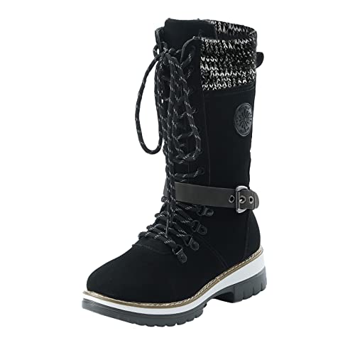 YULONGESS 2023 Winterstiefel Damen, Wasserdichte Knie-Schneestiefel für Damen,Wasserdicht Gefüttert Schneestiefel,Rutschfest Warme Snow Boots von YULONGESS