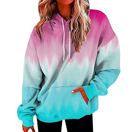 YULONGESS Damen Sweatjacke,Langarm Lose Sweatshirt Sweatjacke mit Kapuze Herbst Winter Sweatjacke Kapuze Sweatshirt Übergangsjacke Lässig Mantel Entspannt Sweatshirt Fitness von YULONGESS