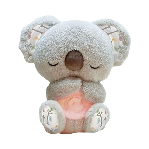 YULONGESS Schlummer Koala Kuscheltier Schlummer Kuscheltier mit Herzschlag Schlummer Koala Kuscheltier mit Atembewegung und Musik Beruhigender Koala Kinder Einschlafhilfe Baby von YULONGESS