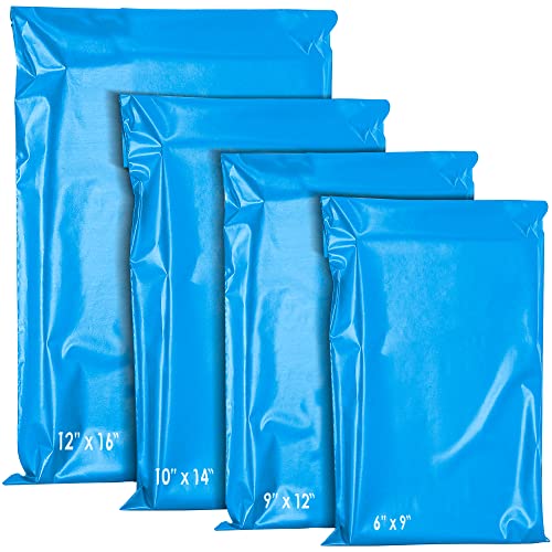 YUNJU 60 gemischte Versandtaschen aus Kunststoff, mit Selbstverschluss, Blau, blau, 4 Size Mix 60, Versandtasche YUNJU 60 gemischte Versandtaschen aus Kunststoff, mit Selbstverschluss, Blau, blau, 4 Size Mix 60, Versandtasche von YUNJU
