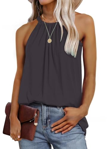 YUTILA Tank Top Damen Sommer Neckholder Top Ärmellose Oberteile Halter Strand Beach Tank top von YUTILA