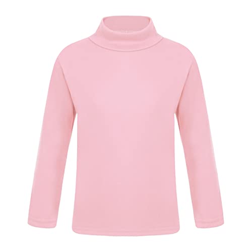 YUUMIN Mädchen Junge Rollkragen Thermoshirt Warm Langarm Thermo Unterhemd Sweater Langarmshirt Sport Tank Crop Top Weich Shirt Unterhemd SLIN Gr. 80-128 Rosa A 134-140 von YUUMIN