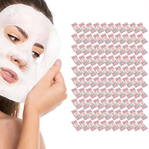 100 StüCk Komprimierte Gesichtsmaske, Eingewickeltes Gesichtspapier, Einweg-GesichtsmaskenbläTter aus Reiner Baumwolle, Selbstgemacht, FüR den SchöNheitssalon zu Hause von YUYTE