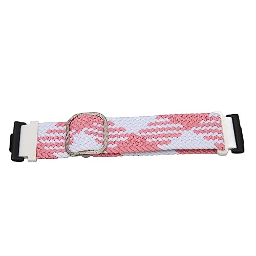 YUYTE Buntes Geflochtenes Sport-Uhrenarmband aus Nylon für Watch 2 – Leicht, Schweißfest, Angepasst für Komfort (Rosa Weiß) von YUYTE