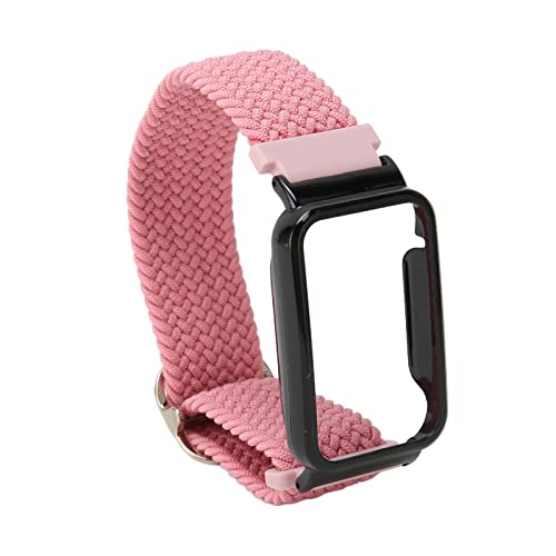 YUYTE Geflochtenes Schlaufenband, Schlaufenband, Gewebtes Armband, Schnellverschluss, Weiches Nylon, Dehnbar, 2 in 1, für Männer und Frauen Zum Camping (Rosa mit schwarzem Gehäuse) von YUYTE