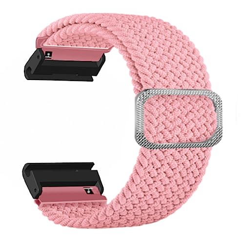 YUYTE Geflochtenes Uhrenarmband, Dehnbarer Schnallenverschluss, Einfache Installation, Nylonmaterial, Schweißabsorbierend, Kompatibel mit Fenix ​​7X, 6X, 5X, Vertix 2 (Rosa) von YUYTE