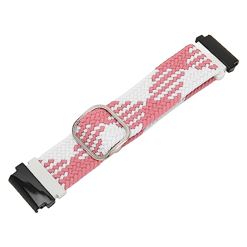 YUYTE Nylon-Uhrenarmband, Größe Anpassen, Schweißfest, Schnell Trocknend, Perfekte Passform für Smartwatches von Falcon mit 7/6/5, 22 Mm Schnalle (Rosa Weiß) von YUYTE