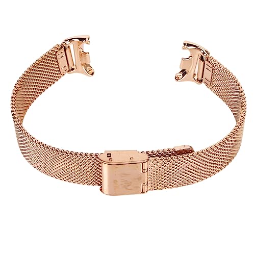 YUYTE Verstellbares Ersatz-Uhrenarmband, Lässiges, Atmungsaktives Faltschließe-Schnellverschluss-Edelstahl-Uhrenarmband (Roségold) von YUYTE