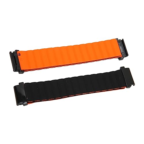 YUYTE Verstellbares Silikon-Uhrenarmband mit Schnellverschluss, 20 Mm, Passend für Fenix ​​7S 6S 5S, Starker Magnetismus, Schnellverschluss, Weiches Silikon (Schwarzorange) von YUYTE