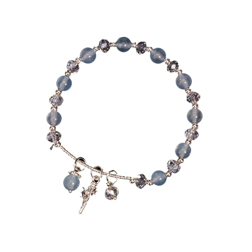 Armband Schmuck Geschenke für Frauen Mädchen Hellblaues Kristall-Armband, -Armband, Schwester-Geschenk-Armband, Damen-Armband, Damen-Geburtstagsgeschenk-Armband Armband Uhr (1-Light blue, One Size) von YWJewly