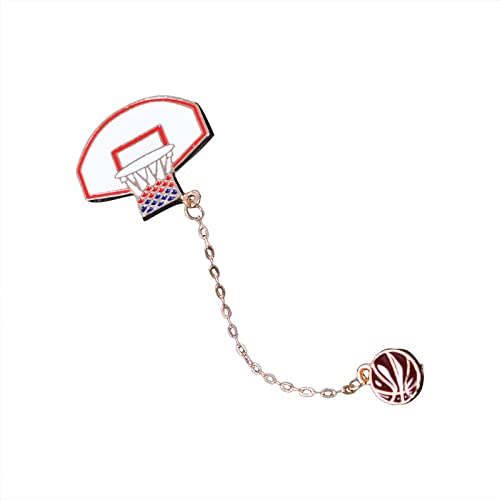 Brosche Damen Kleidung Sport Stil Mode Personalisierte Basketball Rahmen Basketball Brosche Kreatives Design Brosche Lustige Brosche Cartoon Mode Abzeichen Holzkiste Schmuck (6-Beige, One Size) von YWJewly