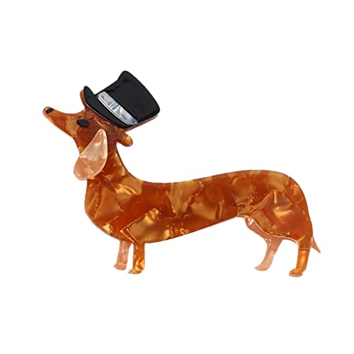 Brosche Damen Wurst Hund Tierbroschen Kleidung Taschen Schmuck Pins Broschen Geschenkbroschen Molekül Schmuck (Orange, One Size) von YWJewly