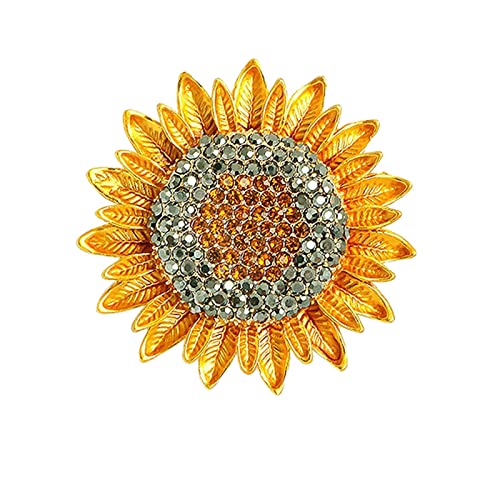 Brosche Vintage Emaille Sonnenblume Strass Brosche Set Brosche Brosche Mode Kragen Pin Accessoire Corsage Abzeichen Männer Frauen Brosche Schmuck 1pc Madame Lilli Schmuck (Orange, One Size) von YWJewly