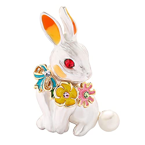 Brosche Vintage Mode Hase Schöne Geschenke Jacken Dekoration Stoffbrosche Für Freunde Männer Kaninchen Frauen Pin Brosche Schmuckanhänger Kleiner Schutzengel (f-Multicolor, One Size) von YWJewly