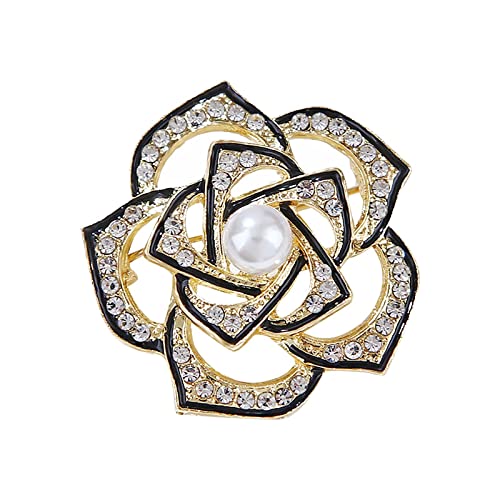 Broschennadeln Xiaoxiangfeng Camellia Exquisite -Licht-Brosche, leichtes Luxus-Design, Pin-Zubehör, weibliche Brosche Steine Schmuck compatible with Machen (Beige, One Size) von YWJewly