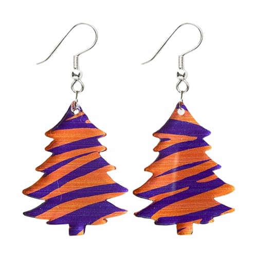 Clip Ohrringe 1 Paar Acryl-Weihnachtsohrringe, weihnachtliche süße Ohrringe, klassische Weihnachts-Ohrschmuck-Ohrringe Acryl für Frauen Ohrringe Für Jugendliche (Orange, One Size) von YWJewly