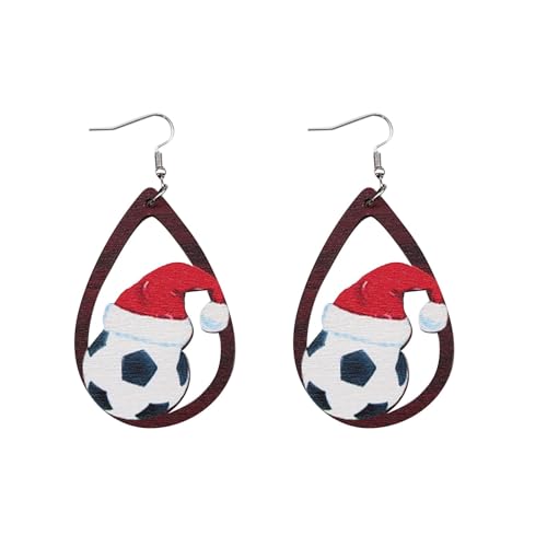 Damenohrringe Weihnachtsohrringe Ohrschmuck LIEBE Weihnachtsmann tropfenförmige Kerze Weihnachtsmütze Baseball personalisierte einfache Ohrringe für Frauen ene Kristallohrringe (D, One Size) von YWJewly