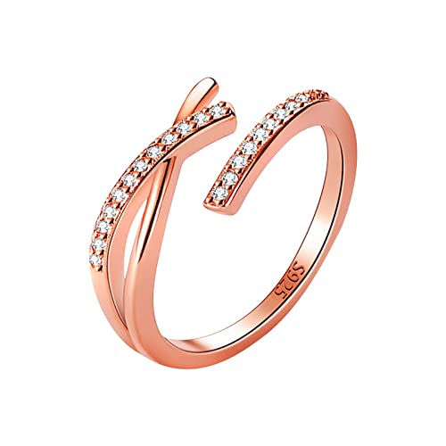 Damenringe lieben Knotenringe Ring Light Creative To Can IndeNew Fashion Wear Ring Personality Women's Be Female Adjustable Fashion Luxury RingCan Joint Adjuste Stacked Opening (Rose Gold, One Size) von YWJewly