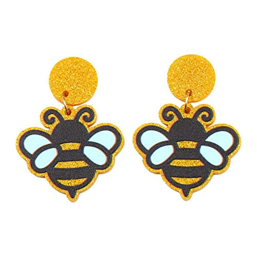 Klobige Tropfenohrringe für Frauen 2023 Osterohrringe Geschenke für Mädchen Cut Ohrringe Acryl Schmuck Ohrringe Mädchen Stecker Mit Kette Set (Yellow, One Size) von YWJewly