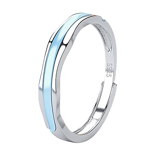 Modeschmuck Ringe Fließender Wasserring für Männer Frauen Mode Literarische Linie Zeigefingerring Mode Einfacher Geltropfen für Männer Frauen Singles Tagesring Einstellbare (C-Mint Green, One Size) von YWJewly