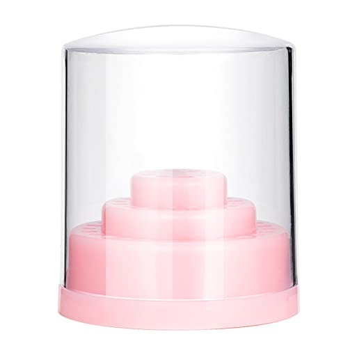 Nagelbohrhalter Stand-Display-Organisator für Nägel und Bohrer staubdichte Lagerung Container Nageletui Kinder Mädchen (Pink, One Size) von YWJewly