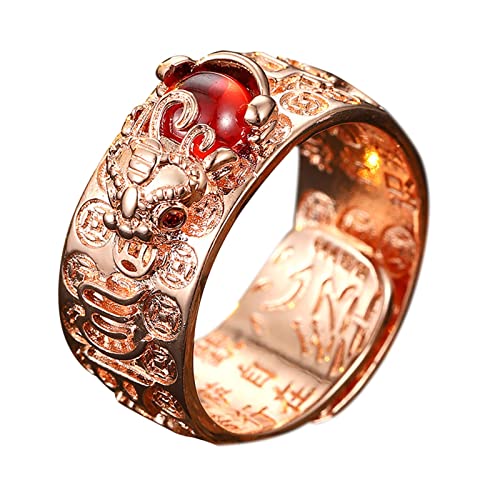 Offene Verstellbare Ringe Set Frauen Männer Vintage Skulptur Stretch Ringe offen verstellbares Band Halloween Edelstein Ring perfekt für Halloween Kostüm Zubehör Seile Mit Ringen (B, One Size) von YWJewly