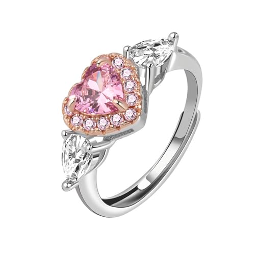 Offener Ring 3D-Blumenform Verstellbarer Ring Edelstein-Ring, weiblicher lebender Mund, verstellbare Größe, europäischer amerikanischer leichter Luxus-Diamantring Wandtattoo Ringe (Gold, One Size) von YWJewly