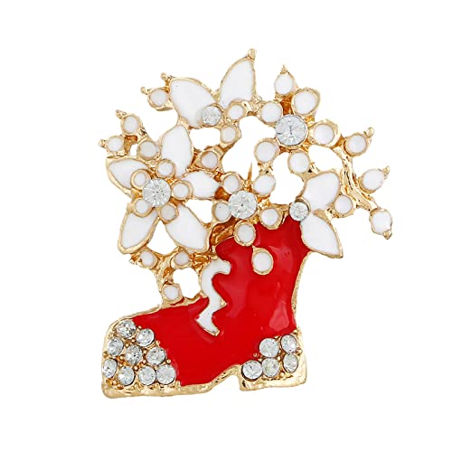 Pin Anhänger Schmuck LanglebigEinzigartige Stiefelform Weihnachtsbroschen Stifte Weihnachtsfeierbevorzugungen Ornamente Geschenke für Weihnachtsdekorationen Schmuck Für Hochzeit (Red, One Size) von YWJewly